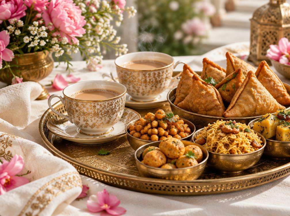 Masala chai and festive savoury snacks