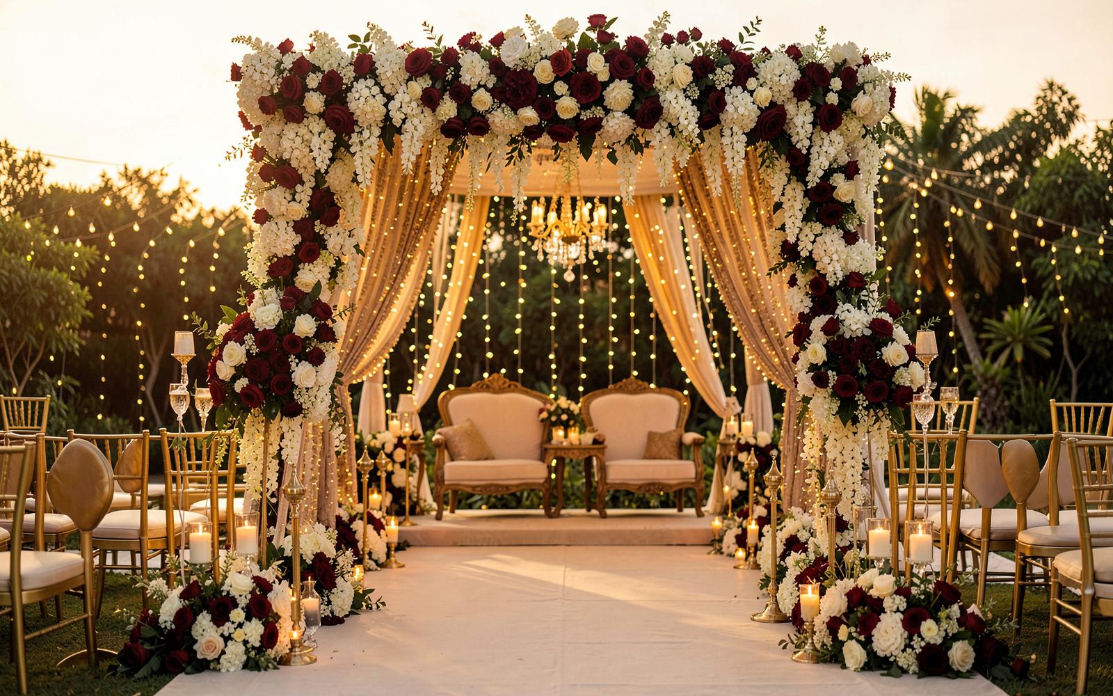 Wedding celebration setting for Hotel Royal Palace